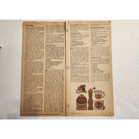 Womans Day Collectors CookBook Insert James Beard & All-American Cookbook 70s - Picture 3 of 3